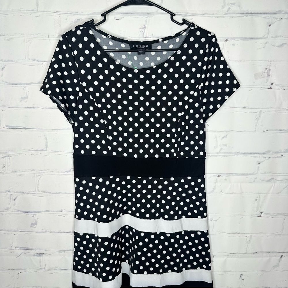 Perceptions‎ size 10 black & white dress